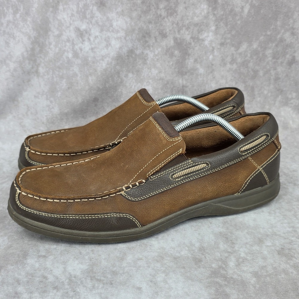 Florsheim Mens Brown Lakeside Slip On Moc Toe Loafer Dress Shoes Size US 12M